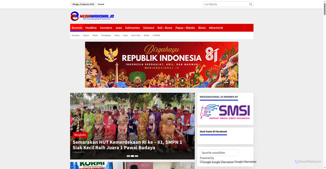 Security scan screenshot of https://www.medianasional.id