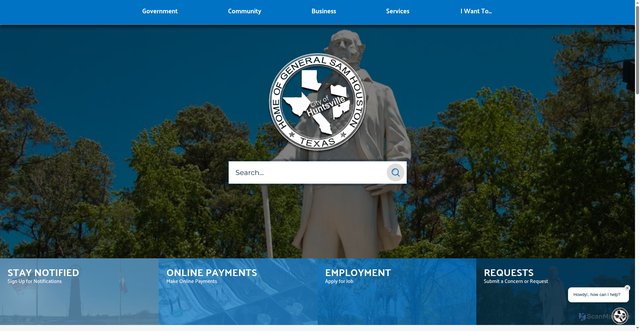 Security scan screenshot of https://www.huntsvilletx.gov/