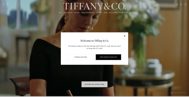 Security scan screenshot of https://www.tiffany.com