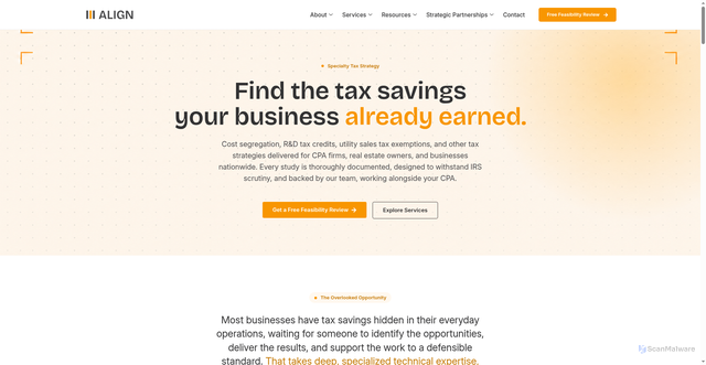 Security scan screenshot of https://aligntaxconsulting.com/
