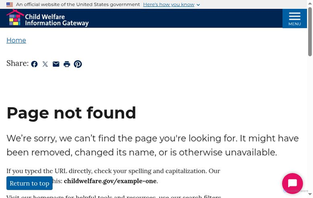Security scan screenshot of https://www.childwelfare.gov/