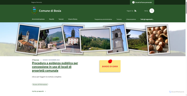 Security scan screenshot of https://www.comune.bosia.cn.it/