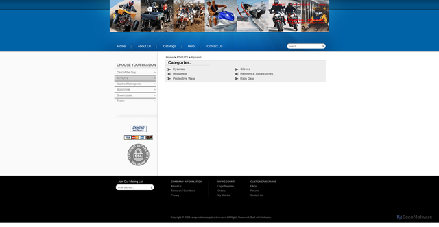 Security scan screenshot of https://shop.outdoorsupplyonline.com/atv-utv-apparel-s/1862.htm