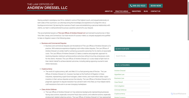 Security scan screenshot of https://dressellaw.com/practice-areas/litigation/