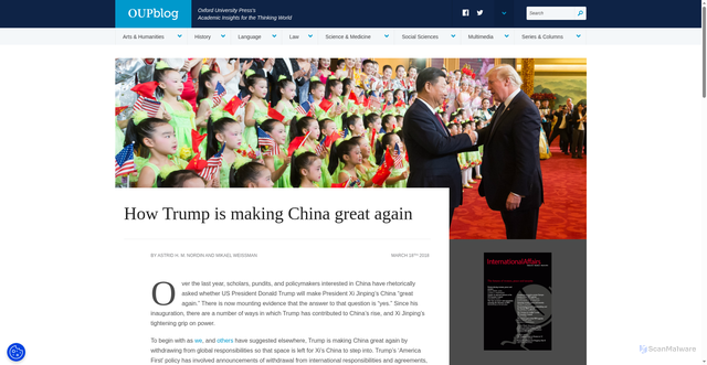 Security scan screenshot of https://blog.oup.com/2018/03/trump-china-rise-president-xi/