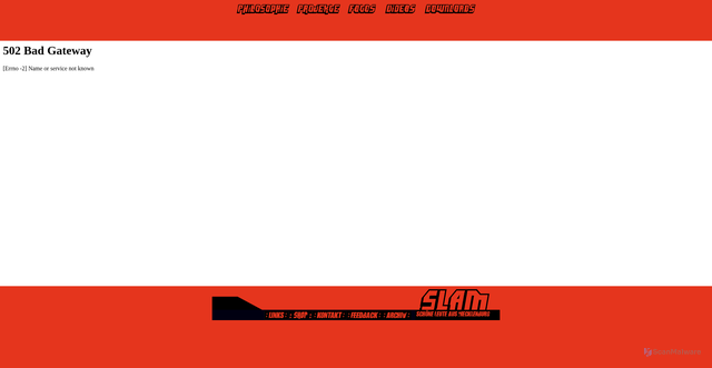 Security scan screenshot of https://www.slam-gang.de