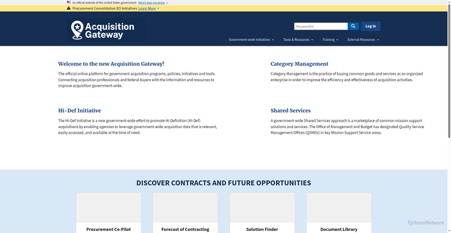 Security scan screenshot of https://acquisitiongateway.gov/