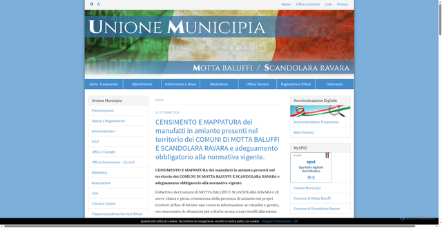 Security scan screenshot of https://www.unionemunicipia.it/