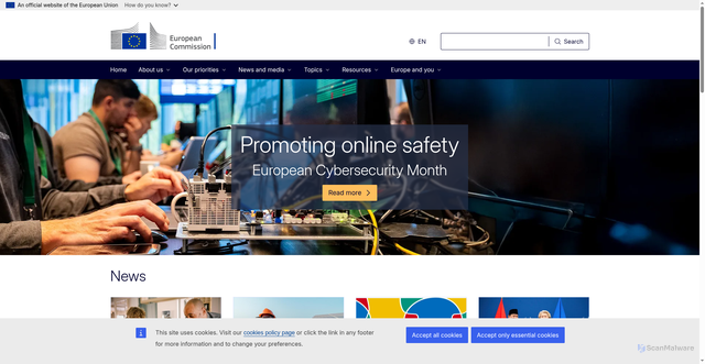 Security scan screenshot of https://commission.europa.eu/select-language?destination=/node/1