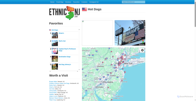 Security scan screenshot of https://ethnicnj.com/cuisines/american/hot-dogs/