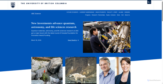 Security scan screenshot of https://science.ubc.ca