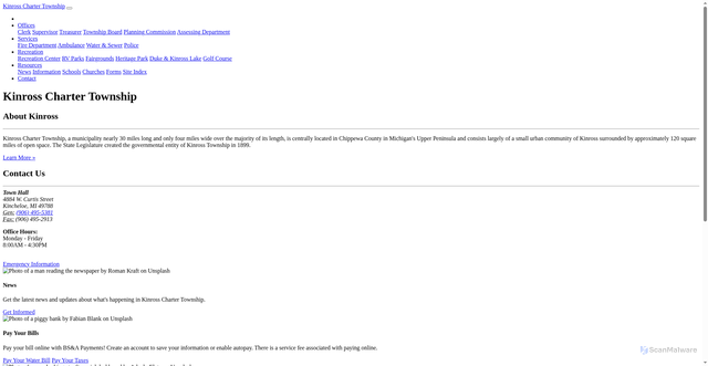 Security scan screenshot of https://kinrosstownship-mi.gov/