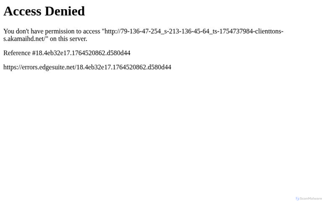 Security scan screenshot of https://79-136-47-254_s-213-136-45-64_ts-1754737984-clienttons-s.akamaihd.net/