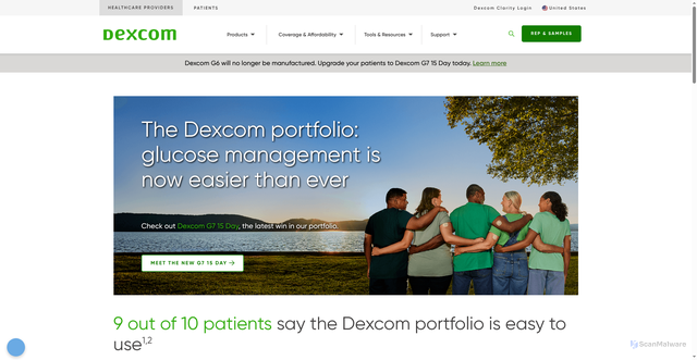 Security scan screenshot of https://provider.dexcom.com