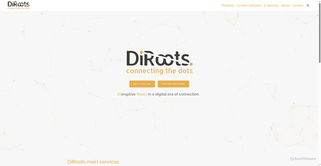 Security scan screenshot of https://diroots.com
