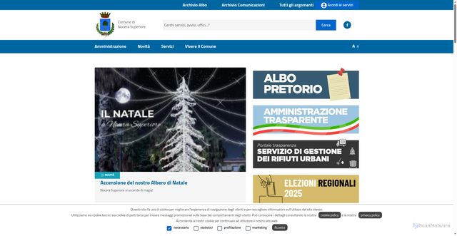 Security scan screenshot of https://www.comune.nocera-superiore.sa.it/