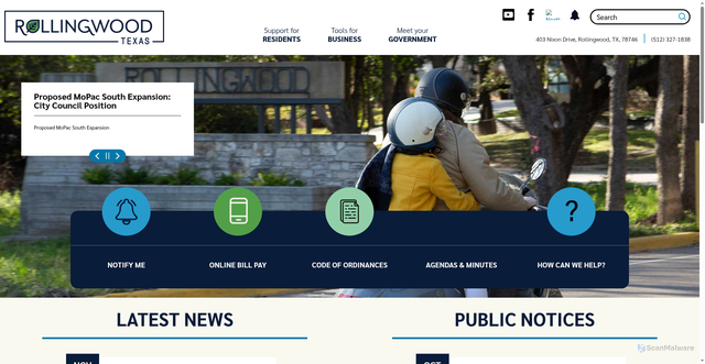 Security scan screenshot of https://www.rollingwoodtx.gov/