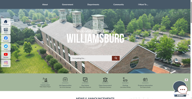 Security scan screenshot of https://williamsburgva.gov/