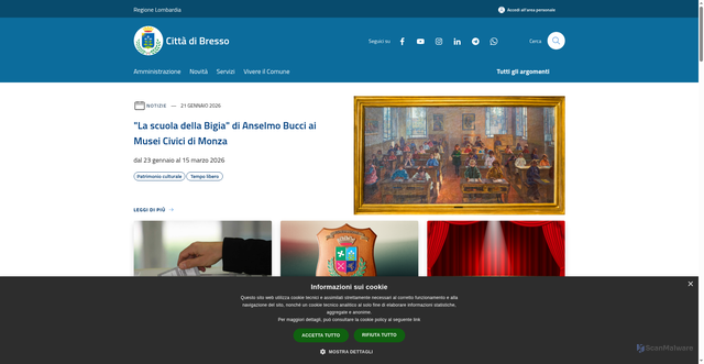 Security scan screenshot of https://www.comune.bresso.mi.it/it