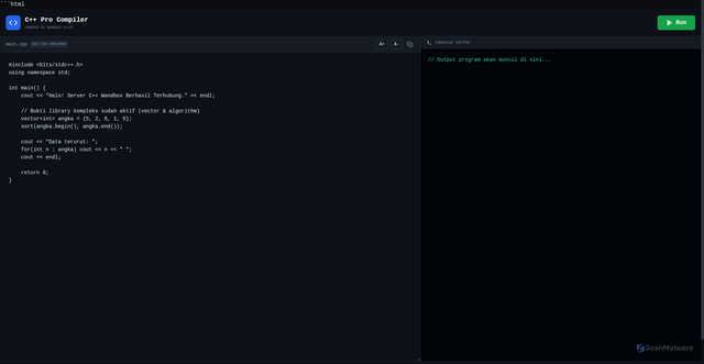 Security scan screenshot of https://onlinecompiler-developerapps-i6fakpzugm.edgeone.app/