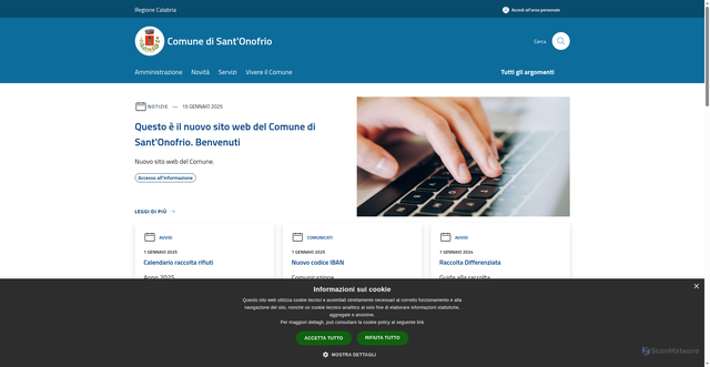 Security scan screenshot of https://www.comune.santonofrio.vv.it
