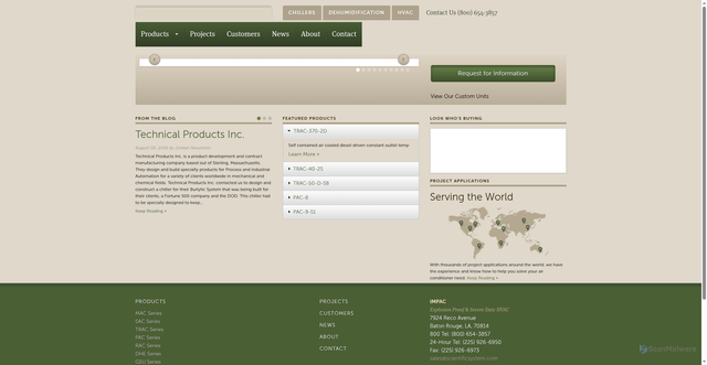 Security scan screenshot of https://impacindustries.com