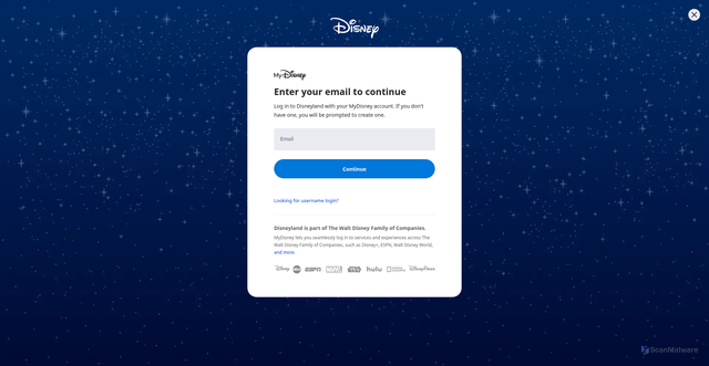 Security scan screenshot of https://qr.disneyland.com/park-reservations-experience-updates