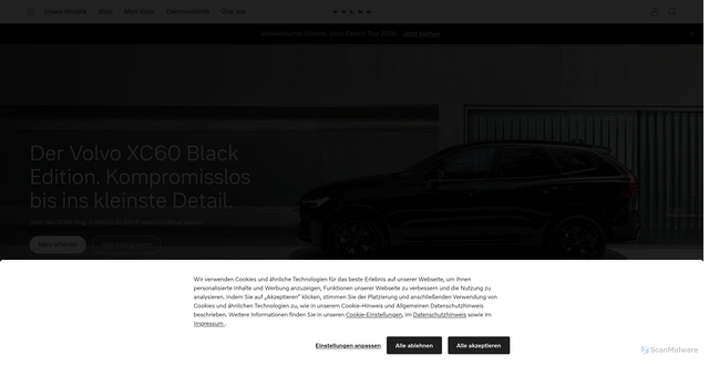 Security scan screenshot of https://cas.volvocars.com