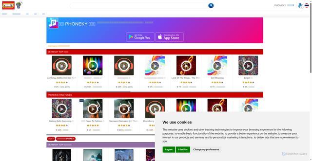 Security scan screenshot of https://th.phoneky.com