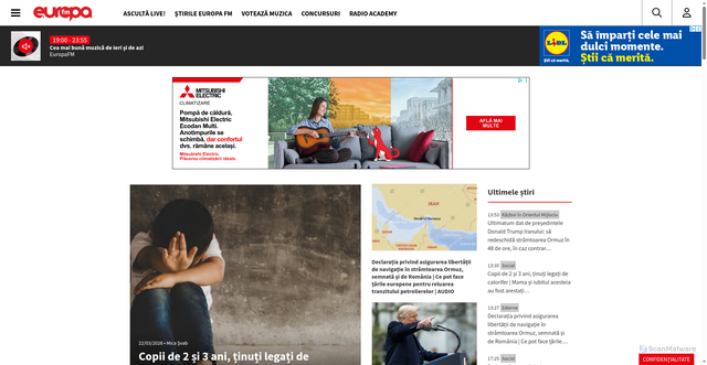 Security scan screenshot of https://www.europafm.ro