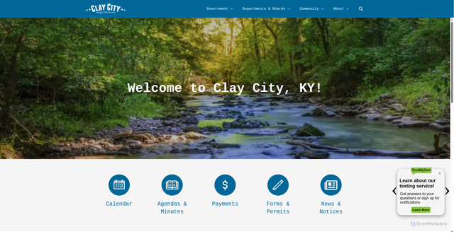 Security scan screenshot of https://claycityky.gov/