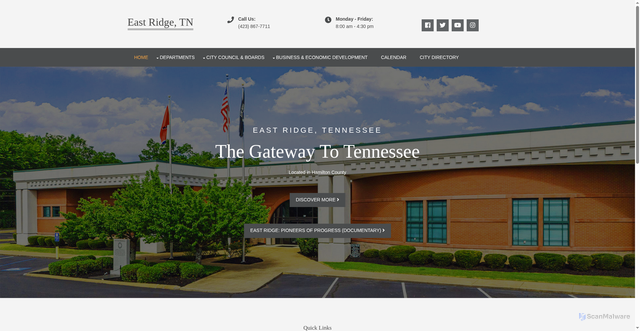 Security scan screenshot of https://www.eastridgetn.gov/