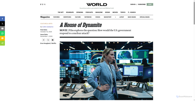 Security scan screenshot of https://wng.org/articles/a-house-of-dynamite-1760414501