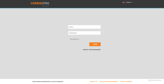Security scan screenshot of https://am-desktop.corrigopro.com