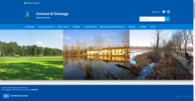 Security scan screenshot of https://www.comune.giussago.pv.it/hh/index.php