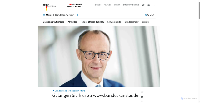 Security scan screenshot of http://www.bundeskanzleramt.de