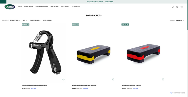Security scan screenshot of https://gymnaziodynamiz.com/TOP-PRODUCTS/collection/MXuXBt4s