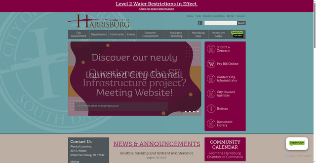 Security scan screenshot of https://harrisburgsd.gov/