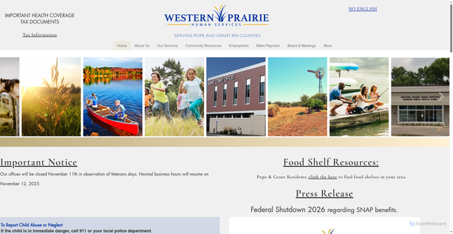 Security scan screenshot of https://www.wphsmn.gov/