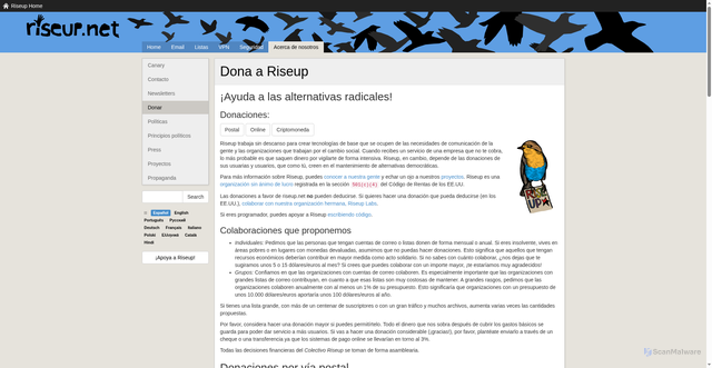 Security scan screenshot of http://mlg2.arvionline.top/es/donar