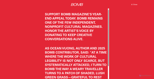 Security scan screenshot of https://bombmagazine.org/articles/1989/10/01/christopher-guest/