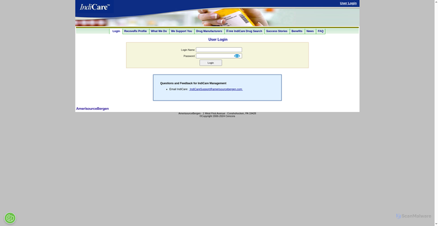 Security scan screenshot of https://www.indicare.com
