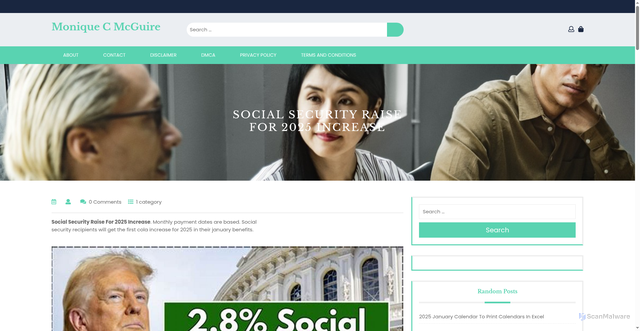 Security scan screenshot of https://moniquecmcguirec.pages.dev/rauzg-social-security-raise-for-2025-increase-cmcgk/