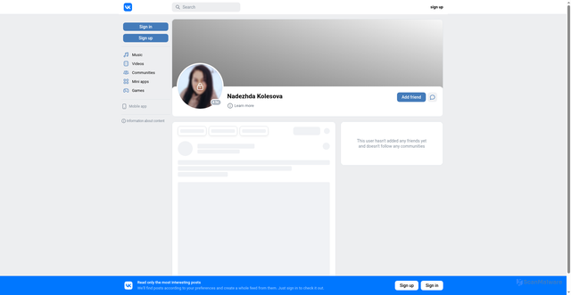 Security scan screenshot of https://vk.ru/id1101473057