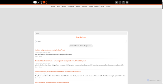 Security scan screenshot of https://www.giants365.com/news/