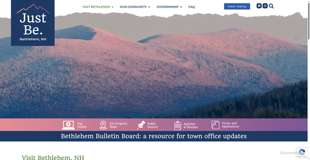 Security scan screenshot of https://bethlehemnh.gov/