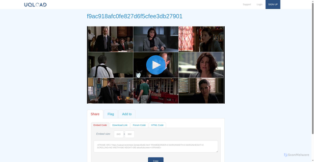 Security scan screenshot of https://uqload.bz/2jmlatc49o60.html