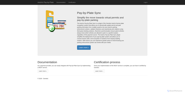 Security scan screenshot of https://paybyplate.genetec.com