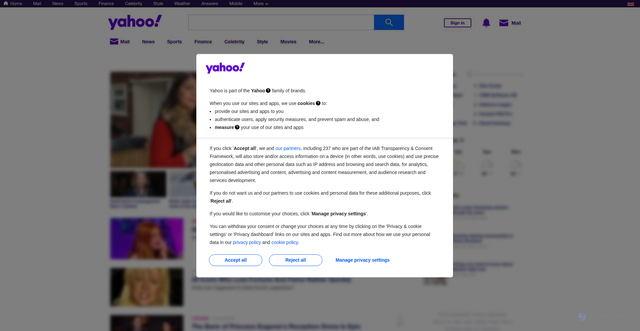 Security scan screenshot of https://uk.yahoo.com/