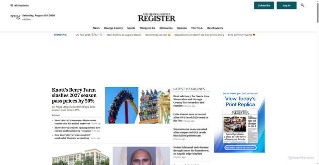 Security scan screenshot of https://www.ocregister.com